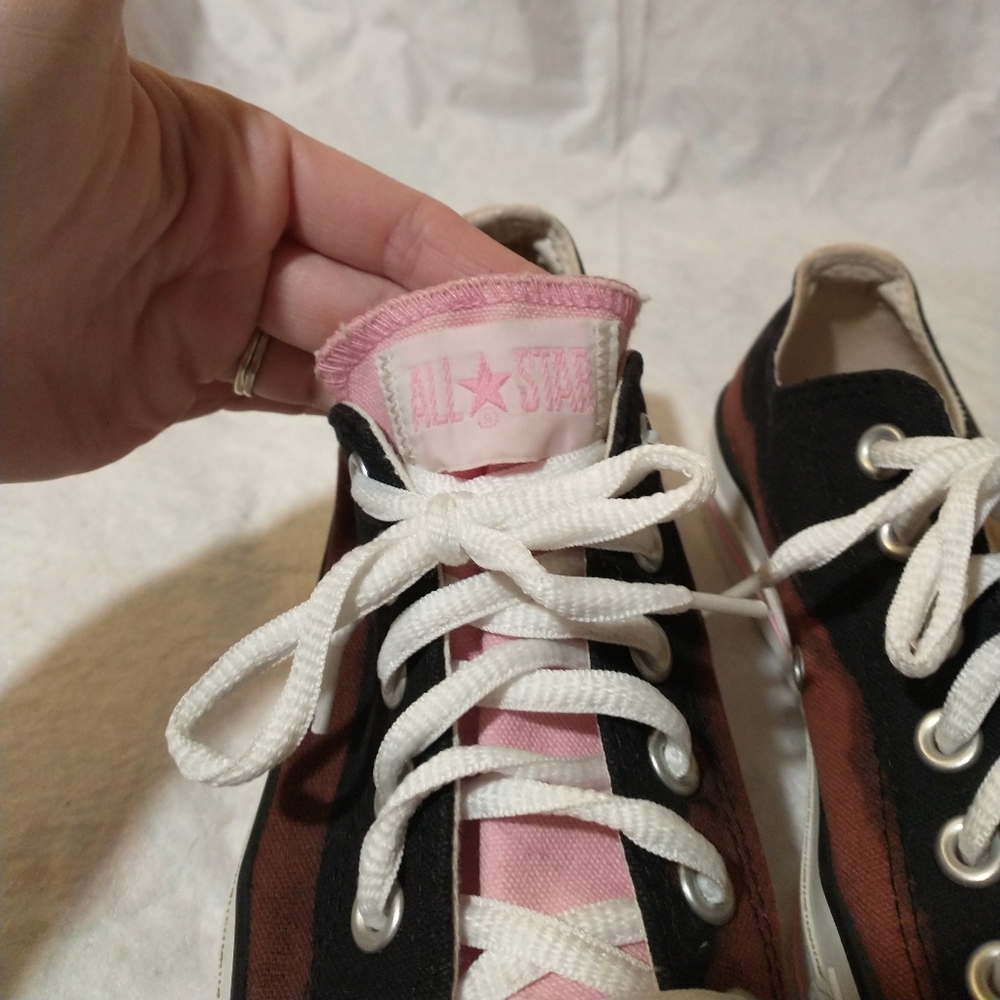 Converse All Star Sneaker Shoes Size 5 Men's Women's 7 Lace Up Brown Pink Black - Picture 6 of 11